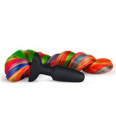 Anální kolík EasyToys PONY PLUG s ocasem - rainbow