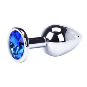 Anální šperk EXTREME Silver Anal Rosebud Blue Crystal - small