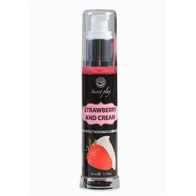 Lubrikační gel Secret Play HOT EFFECT strawberry with cream 50 ml
